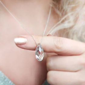 Gözde 925 Ayar Gümüş Swarovski Taşlı Kolye