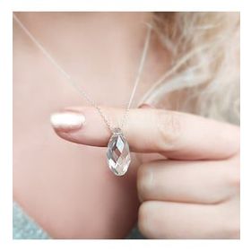 Gözde 925 Ayar Gümüş Swarovski Taşlı Kolye