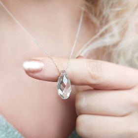 Gözde 925 Ayar Gümüş Swarovski Taşlı Kolye
