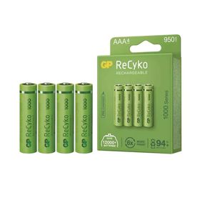 GP 1000 Serisi 950 mAh AAA 4'lü Şarj Edilebilir İnce Kalem Pil