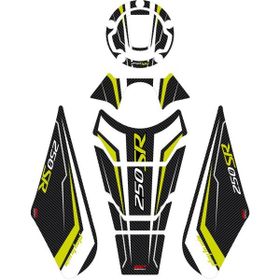 GP Kompozit CF Moto 250 SR 2020-2023 Uyumlu Sarı Tank Pad Seti
