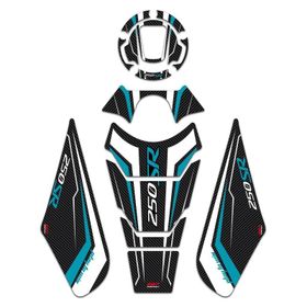 GP Kompozit CF Moto 250 SR 2020-2023 Uyumlu Turkuaz Tank Pad Seti
