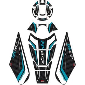 GP Kompozit CF Moto 250 SR 2020-2023 Uyumlu Turkuaz Tank Pad Seti