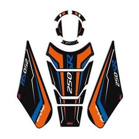 GP Kompozit CF Moto 250 SR 2020-2023 Uyumlu Turuncu - Mavi Tank Pad Seti