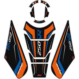 GP Kompozit CF Moto 250 SR 2020-2023 Uyumlu Turuncu - Mavi Tank Pad Seti