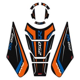 GP Kompozit CF Moto 250 SR 2020-2023 Uyumlu Turuncu - Mavi Tank Pad Seti