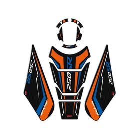 GP Kompozit CF Moto 250 SR 2020-2023 Uyumlu Turuncu - Mavi Tank Pad Seti
