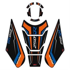 GP Kompozit CF Moto 250 SR 2020-2023 Uyumlu Turuncu - Mavi Tank Pad Seti