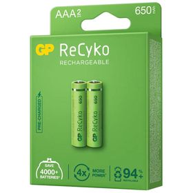 GP Ni-MH 650 mAh Şarj Edilebilir 2'li İnce Kalem Pil