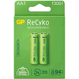 GP Recyko 1300 mAh 2'li Aa Sarj Edilebilir Kalem Pil