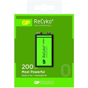 GP Recyko+ 200 mAh 9V Tekli Şarj Edilebilir Büyük Pil