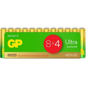 GP Ultra LR03 AAA 12'li Alkalin İnce Kalem Pil