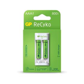 GP USB E211 2x Pil Şarj Cihazı 2 Adet 800 AAA İnce Pilli Set