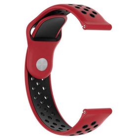 Gpack Amazfit Bip S 20 mm Delikli Çift Renk Silikon Bordo Kordon