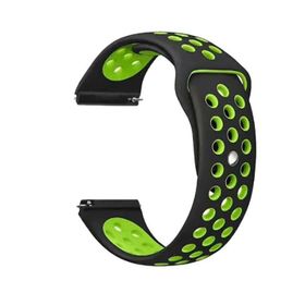 Gpack Amazfit GTR 2 47 mm Delikli Çift Renk Silikon Siyah Kordon