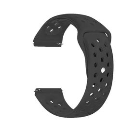 Gpack Amazfit GTR 2 47 mm Delikli Çift Renk Silikon Siyah Kordon