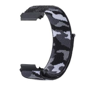 Gpack Amazfit GTR 2 Obsidian Cırtcırt Asker Desenli Kumaş Ayarlanabilir Siyah Kordon