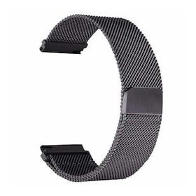 Gpack Amazfit GTR 3 Çıtçıtlı Hasır Metal Örgülü KRD 45 Siyah Kordon