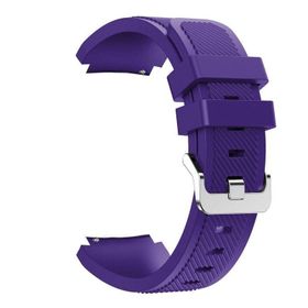 Gpack Amazfit GTR 3 Silikon Çizgili Kancalı Mor Kordon