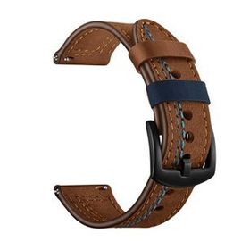 Gpack Amazfit GTS 2 Mini Nubuk Deri Görünüm Dikişli KRD 19 Kahverengi Kordon