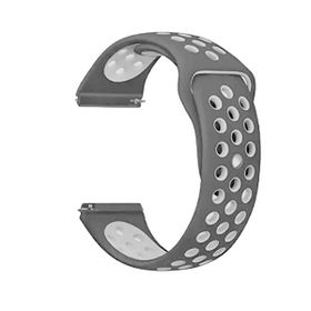 Gpack Amazfit Pace 46 mm Delikli Çift Renk Silikon Gri Kordon