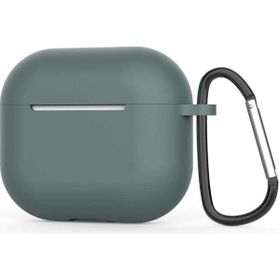 Gpack Apple AirPods 3. Nesil Mat Kancalı Silikon A11 Koyu Yeşil Kulaklık Kılıfı
