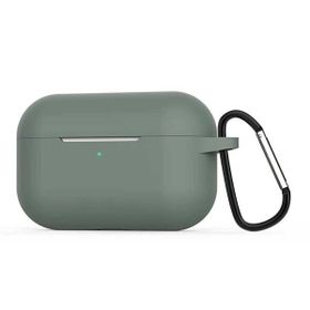 Gpack Apple AirPods Pro Mat Kancalı Silikon A11 Koyu Yeşil Kulaklık Kılıfı
