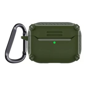 Gpack Apple AirPods Pro Sert Armor Karbon Görünüm A26 Koyu Yeşil Kulaklık Kılıfı