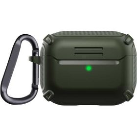 Gpack Apple AirPods Pro Sert Armor Karbon Görünüm A26 Koyu Yeşil Kulaklık Kılıfı