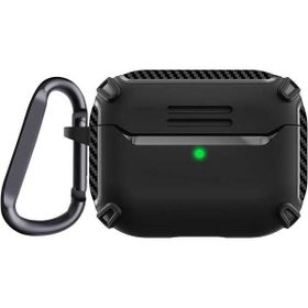 Gpack Apple AirPods Pro Sert Armor Karbon Görünüm A26 Siyah Kulaklık Kılıfı