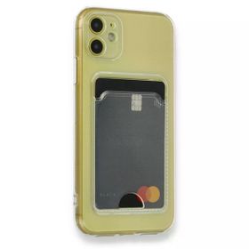 Gpack Apple iPhone 11 1 Adet Kartlıklı Şeffaf Silikon Lux Korumalı Kılıf
