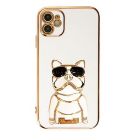 Gpack Apple iPhone 11 Kamera Korumalı Köpek Desenli Standlı Silikon Kılıf