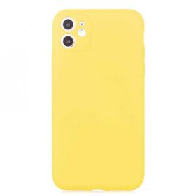 Gpack Apple İPhone 11 Mara Mat Soft Kamera Korumalı Sarı Kılıf
