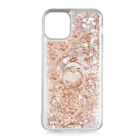 Gpack Apple iPhone 11 Pro Max Milce Sulu Yüzüklü Silikon Arka Kapak Gold Kılıf