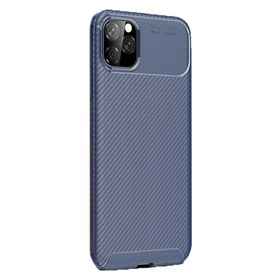 Gpack Apple iPhone 11 Pro Max Negro Karbon Dizayn Lacivert Silikon Kılıf
