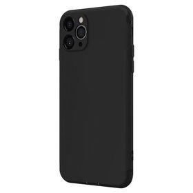 Gpack Apple iPhone 11 Pro Max Renkli Tıpalı Kamera Korumalı Silikon Esnek Koruma Siyah Kılıf