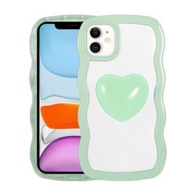 Gpack Apple iPhone 11 Renkli Kalp Figürlü Ponçik Kapak Kılıf