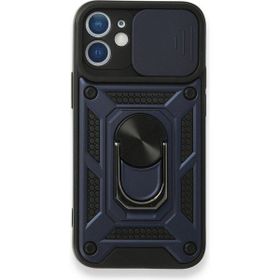 Gpack Apple iPhone 11 Tank Aramid Sürgülü Vega Yüzüklü Lacivert Kılıf