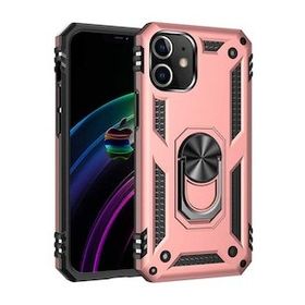 Gpack Apple Iphone 12 Kılıf Tank Koruma Vega Standlı Yüzüklü Mıknatıslı Lacivert Kılıf+ Nano Glass Koruyucu