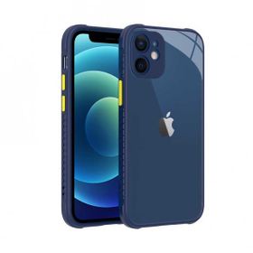 Gpack Apple İphone 12 Mini kaff Sarı Detaylı Lacivert Kapak Kılıf