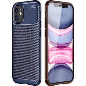 Gpack Apple iPhone 12 Mini Negro Karbon Dizayn Silikon Lacivert Kılıf