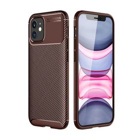 Gpack Apple Iphone 12 Mini Negro Karbon Dizayn Silikon Nano Glass Kahverengi Cep Telefonu Kılıfı