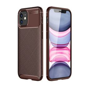 Gpack Apple Iphone 12 Mini Negro Karbon Dizayn Silikon Nano Glass Kahverengi Cep Telefonu Kılıfı