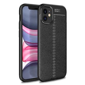 Gpack Apple Iphone 12 Mini Niss Silikon Deri Görünümlü Nano Glass Siyah Cep Telefonu Kılıfı