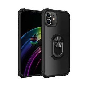 Gpack Apple İphone 12 Mola Siyah Yüzüklü Kapak Kılıf