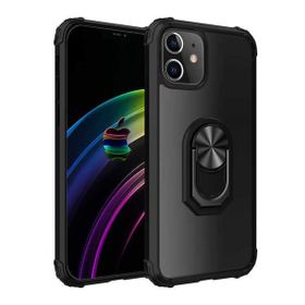 Gpack Apple İphone 12 Mola Siyah Yüzüklü Kapak Kılıf