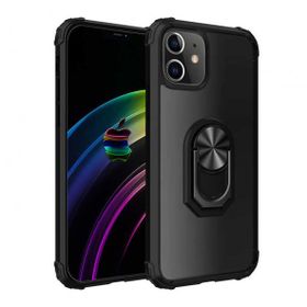Gpack Apple İphone 12 Mola Siyah Yüzüklü Kapak Kılıf
