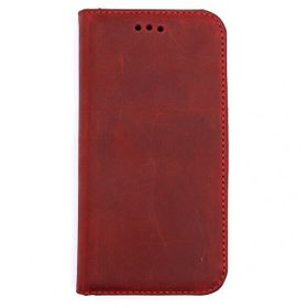 Gpack Apple iPhone 12 Pro Max Hakiki Deri Cüzdan Gizli Mıktanıslı Kırmızı Kılıf