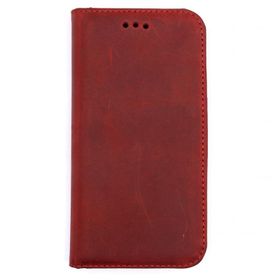 Gpack Apple iPhone 12 Pro Max Hakiki Deri Cüzdan Gizli Mıktanıslı Kırmızı Kılıf