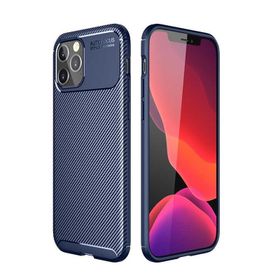 Gpack Apple Iphone 12 Pro Max Negro Karbon Dizayn Lacivert Ekran Koruyucu Silikon Cep Telefonu Kılıfı
